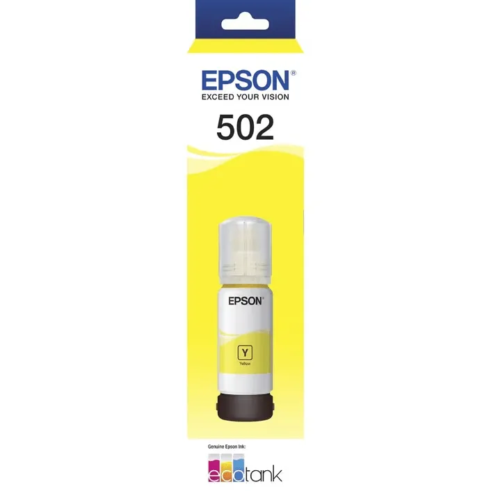 Epson 502 Ink Cartridge Bottle Yellow T502 Genuine Original