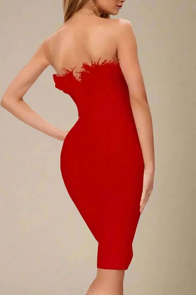 Erin Bandage Dress - Lipstick Red
