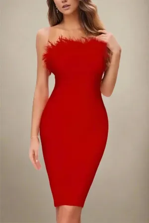 Erin Bandage Dress - Lipstick Red