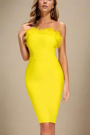 Erin Bandage Dress - Sun Yellow