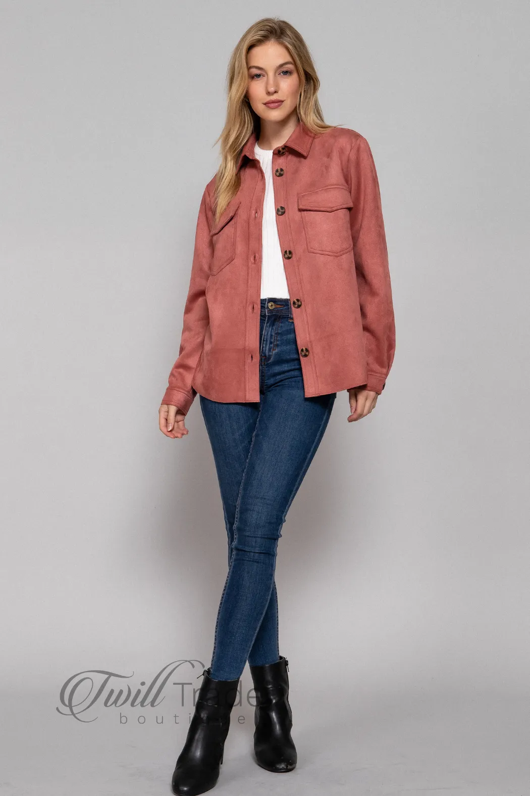 Faux Suede Shacket