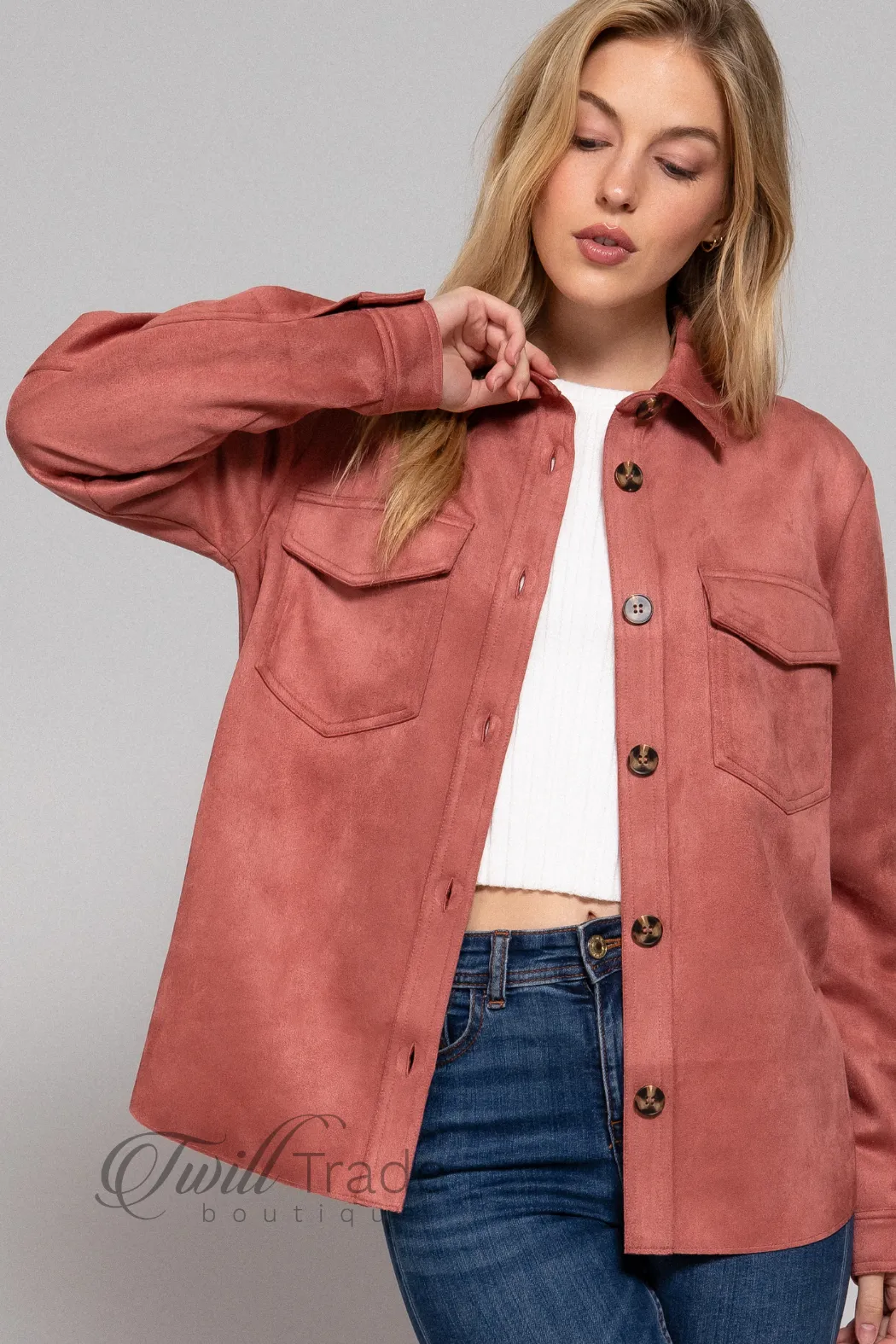 Faux Suede Shacket