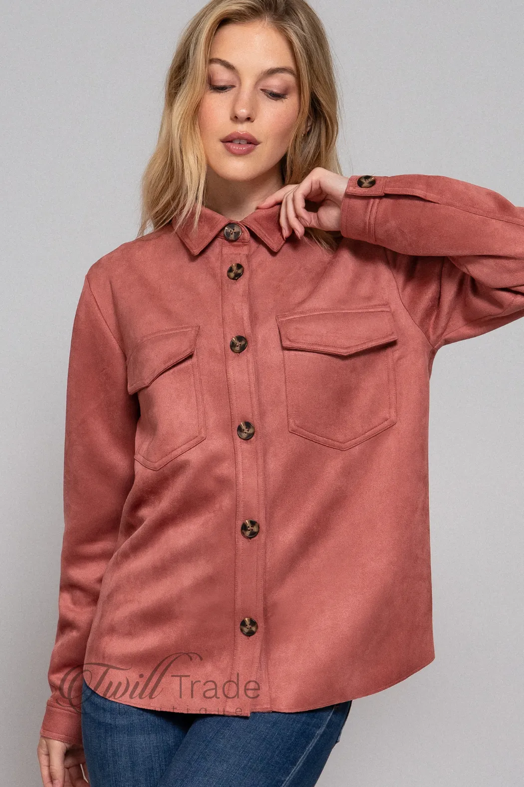 Faux Suede Shacket