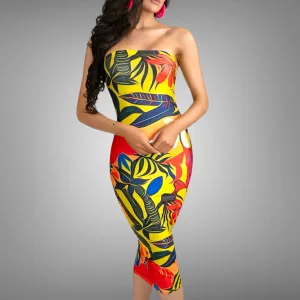 'Flora' Bodycon Dress- Red