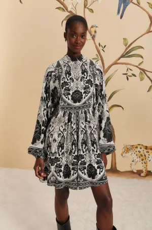 Flowers Leopard Off-White Mini Dress