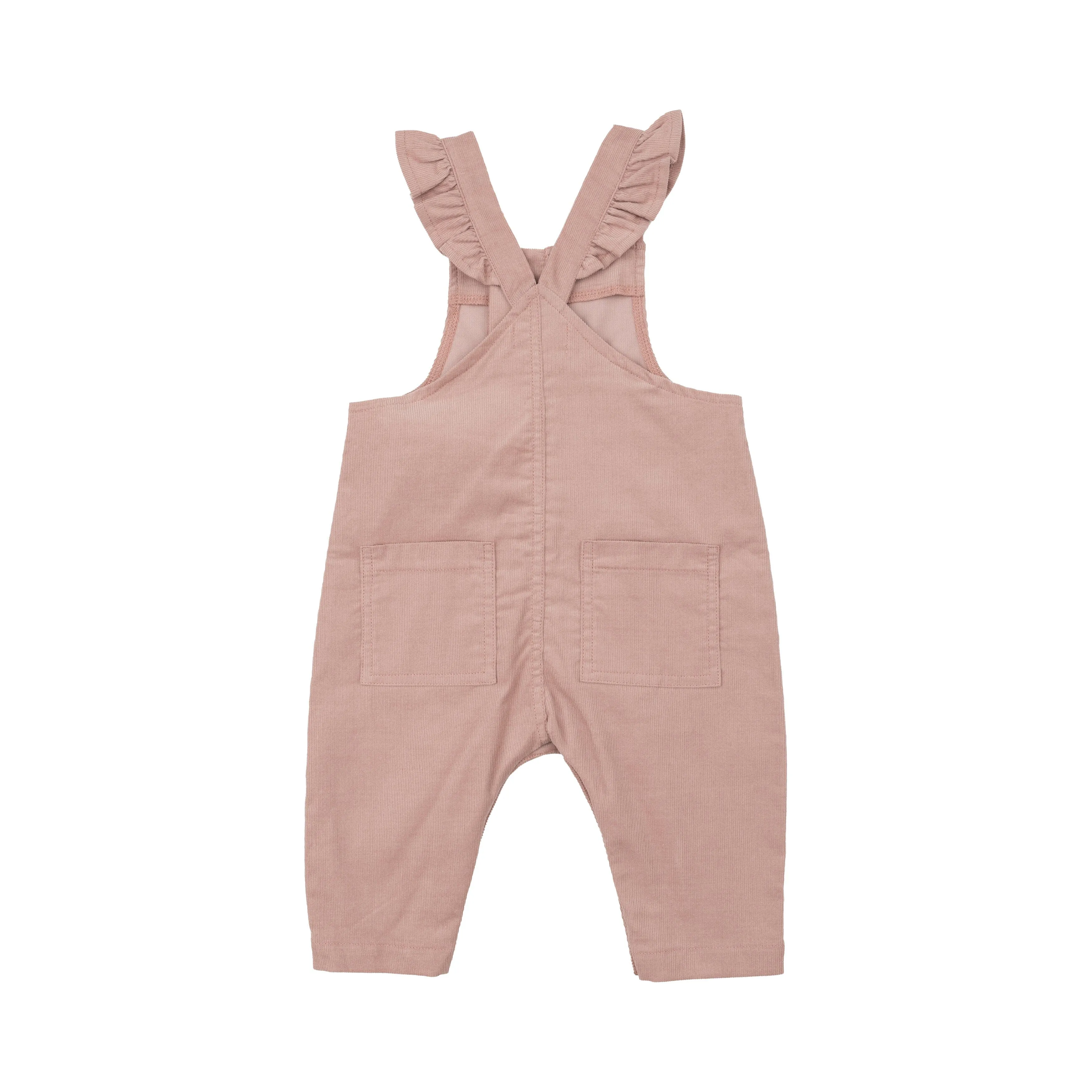 Front Snap Ruffle Overall  | Solid Misty Rose