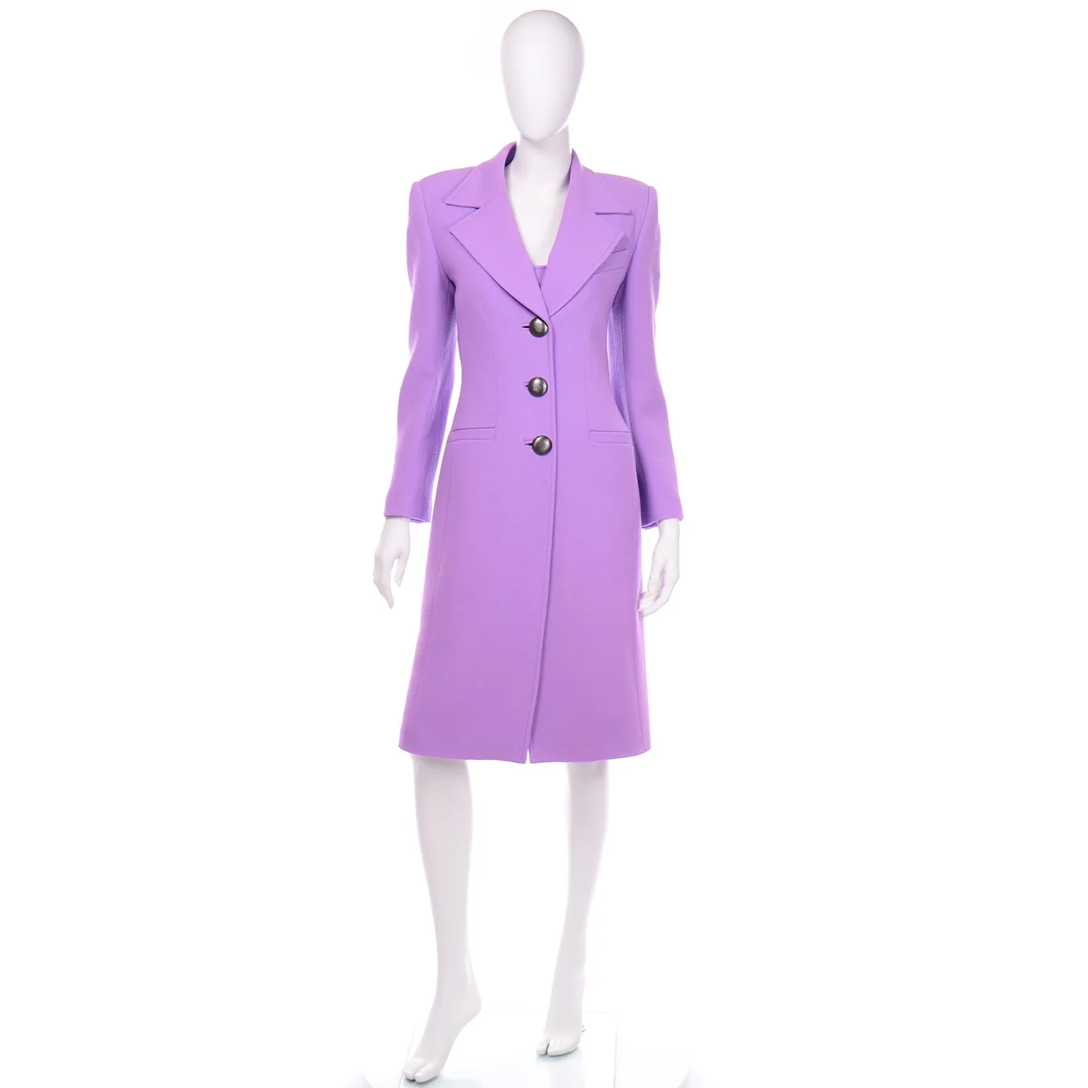 Gai Mattiolo Vintage Lavender Purple Dress and Coat Suit