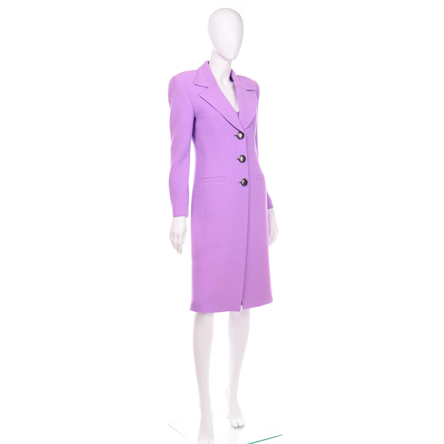 Gai Mattiolo Vintage Lavender Purple Dress and Coat Suit