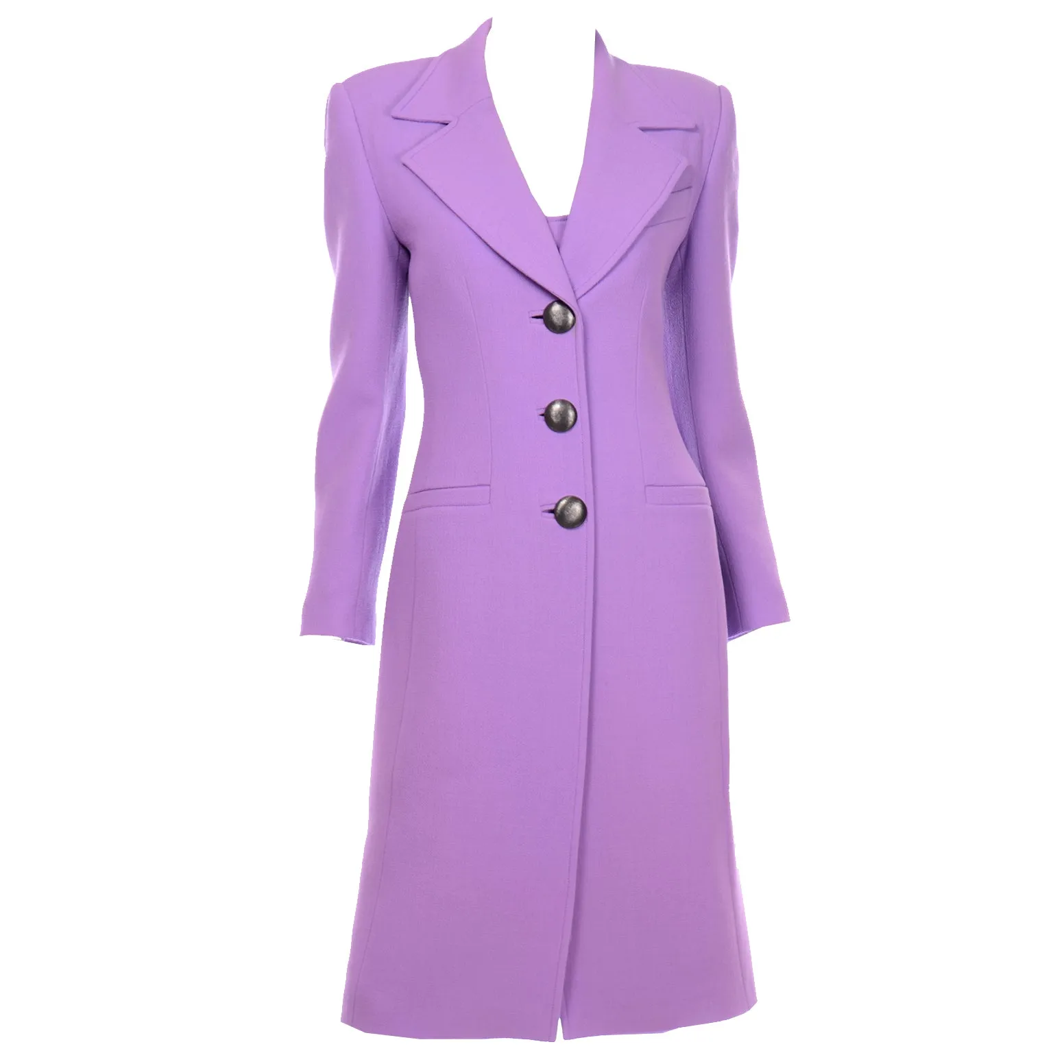 Gai Mattiolo Vintage Lavender Purple Dress and Coat Suit