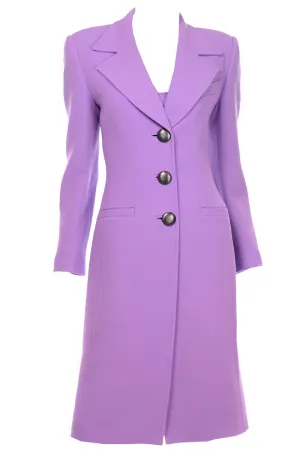 Gai Mattiolo Vintage Lavender Purple Dress and Coat Suit