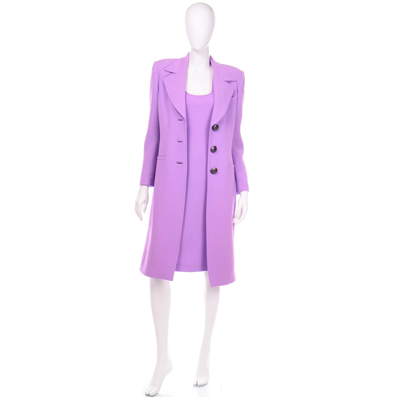 Gai Mattiolo Vintage Lavender Purple Dress and Coat Suit