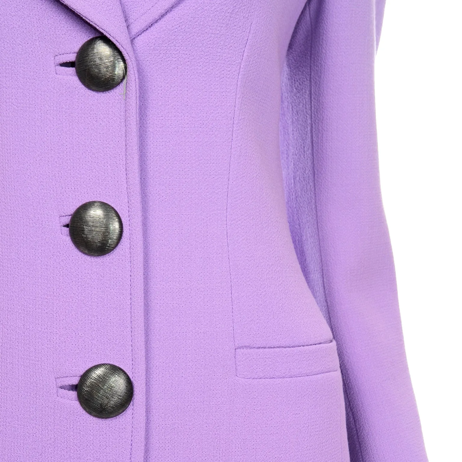 Gai Mattiolo Vintage Lavender Purple Dress and Coat Suit