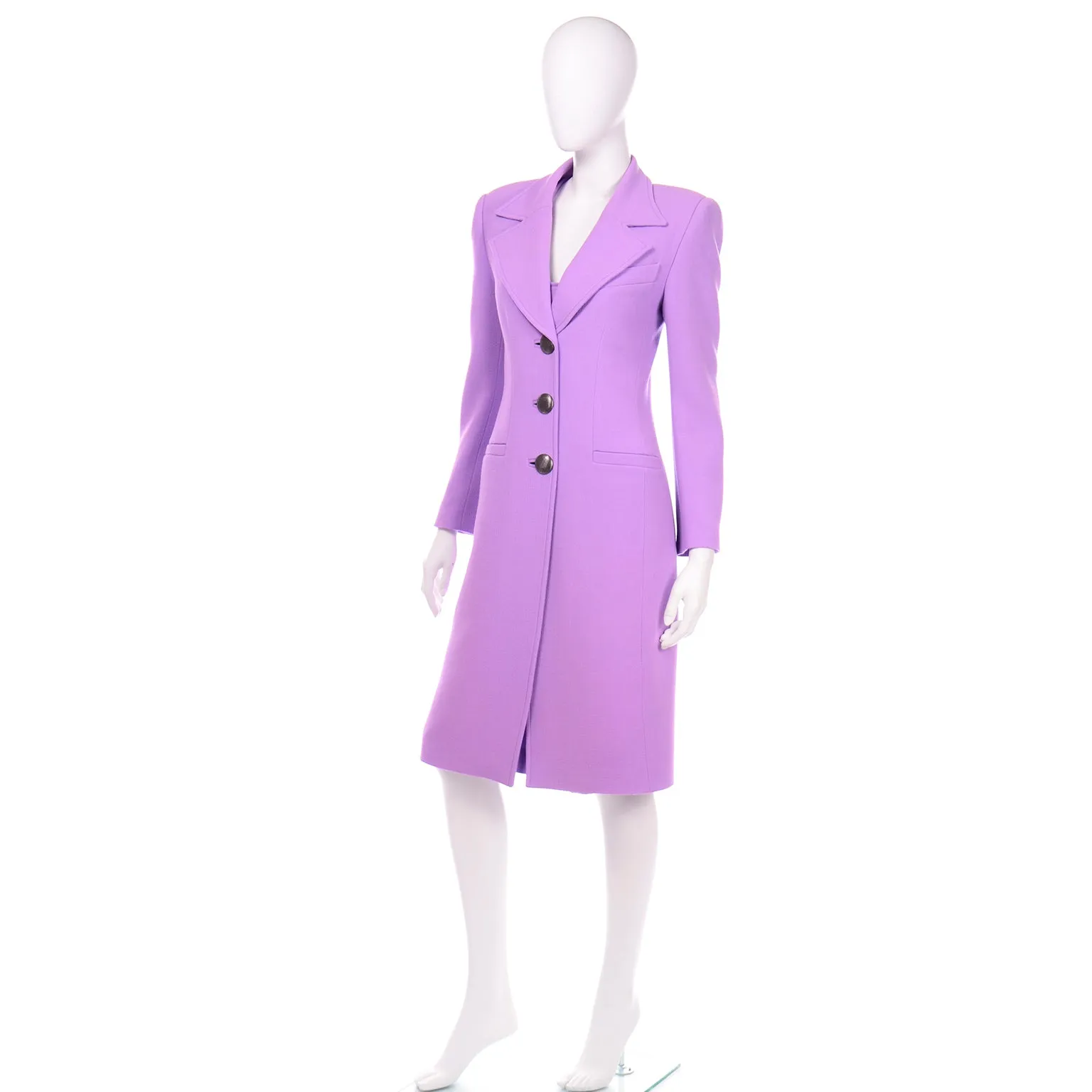Gai Mattiolo Vintage Lavender Purple Dress and Coat Suit