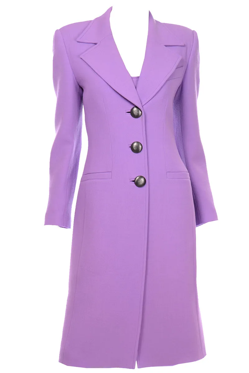 Gai Mattiolo Vintage Lavender Purple Dress and Coat Suit