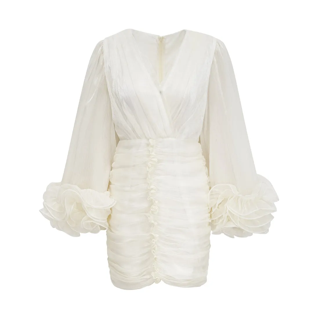 Geneva Pleated Ruffled Mini Dress