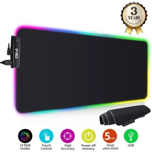 GIM RGB Gaming Mouse Pad Large, 31.5 x 12 x 0.2 Inch