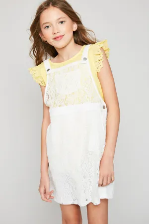 Girls Lace Skirtall Overall Dress
