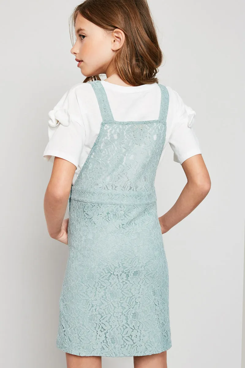 Girls Lace Skirtall Overall Dress