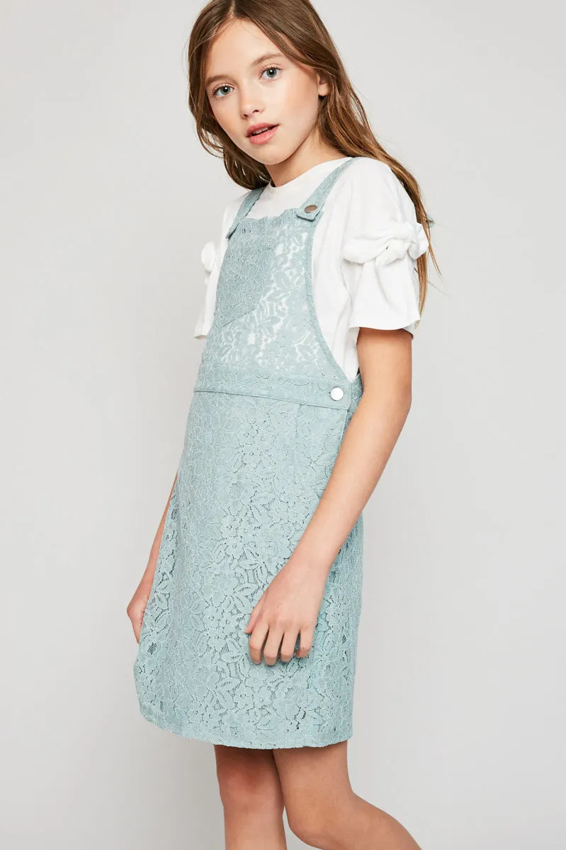 Girls Lace Skirtall Overall Dress