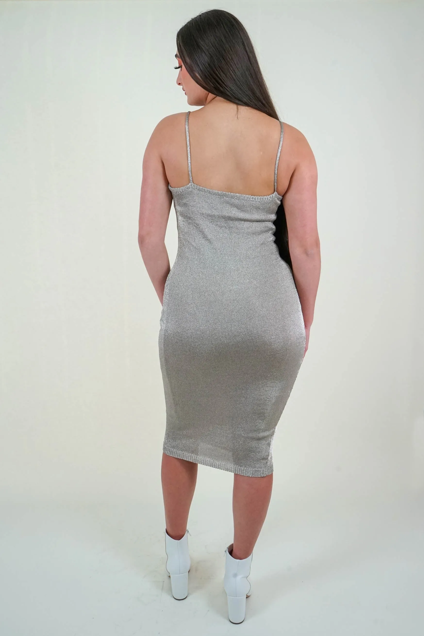 Gold Knited  Bodycon Dress