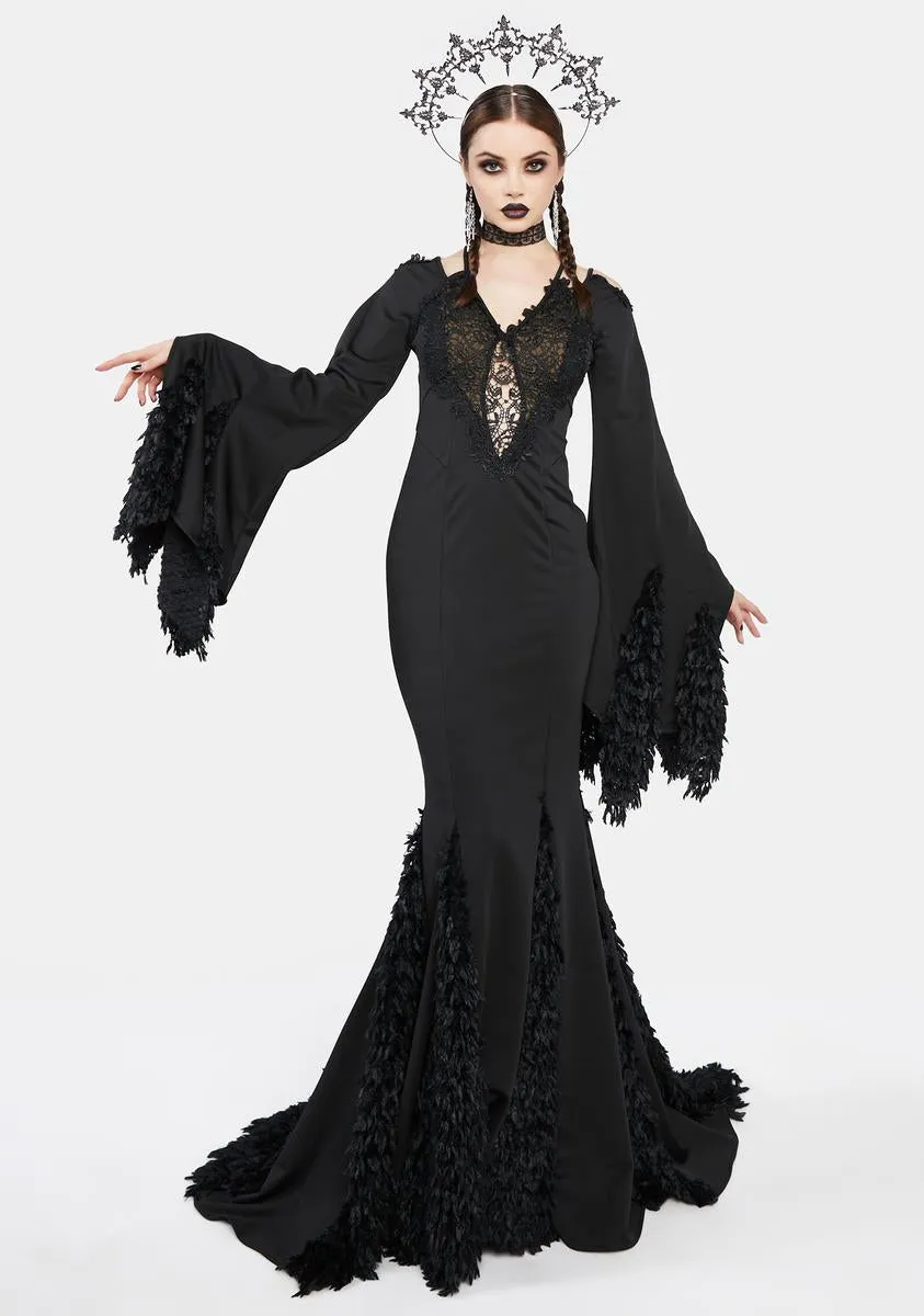 Gothic Mermaid Maxi Dress