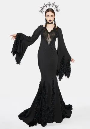Gothic Mermaid Maxi Dress