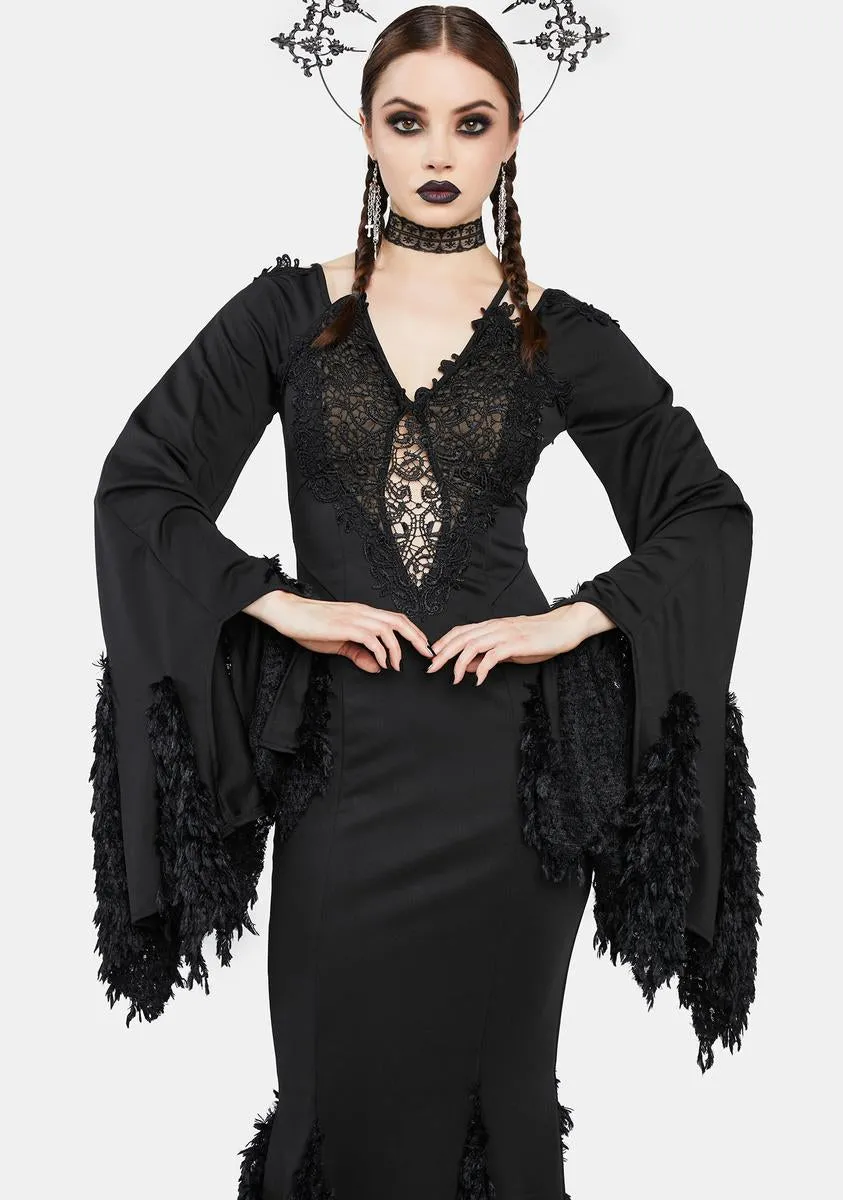 Gothic Mermaid Maxi Dress