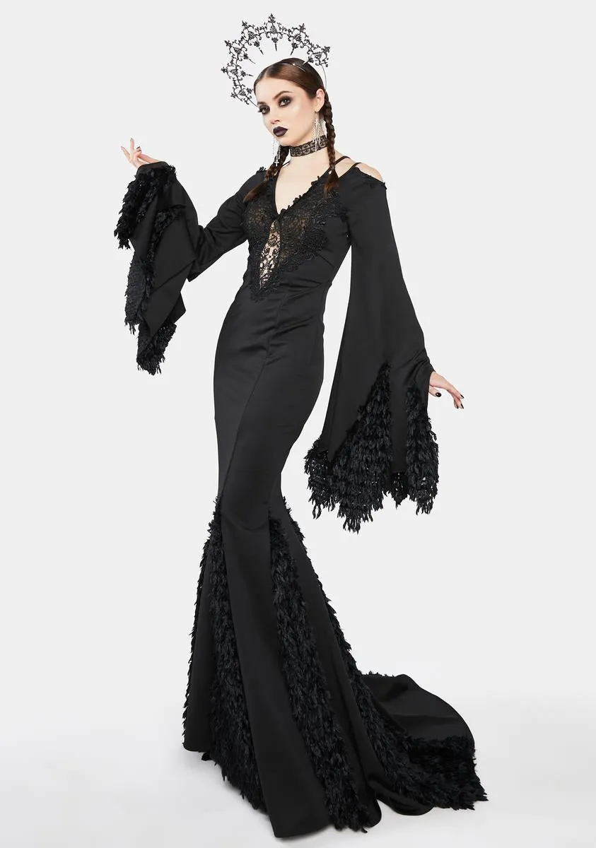 Gothic Mermaid Maxi Dress
