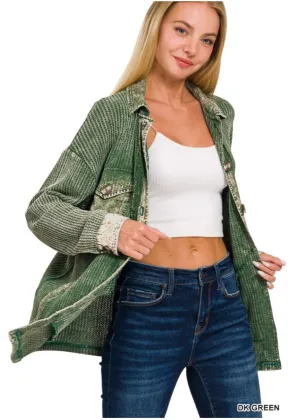Green Waffle Shacket