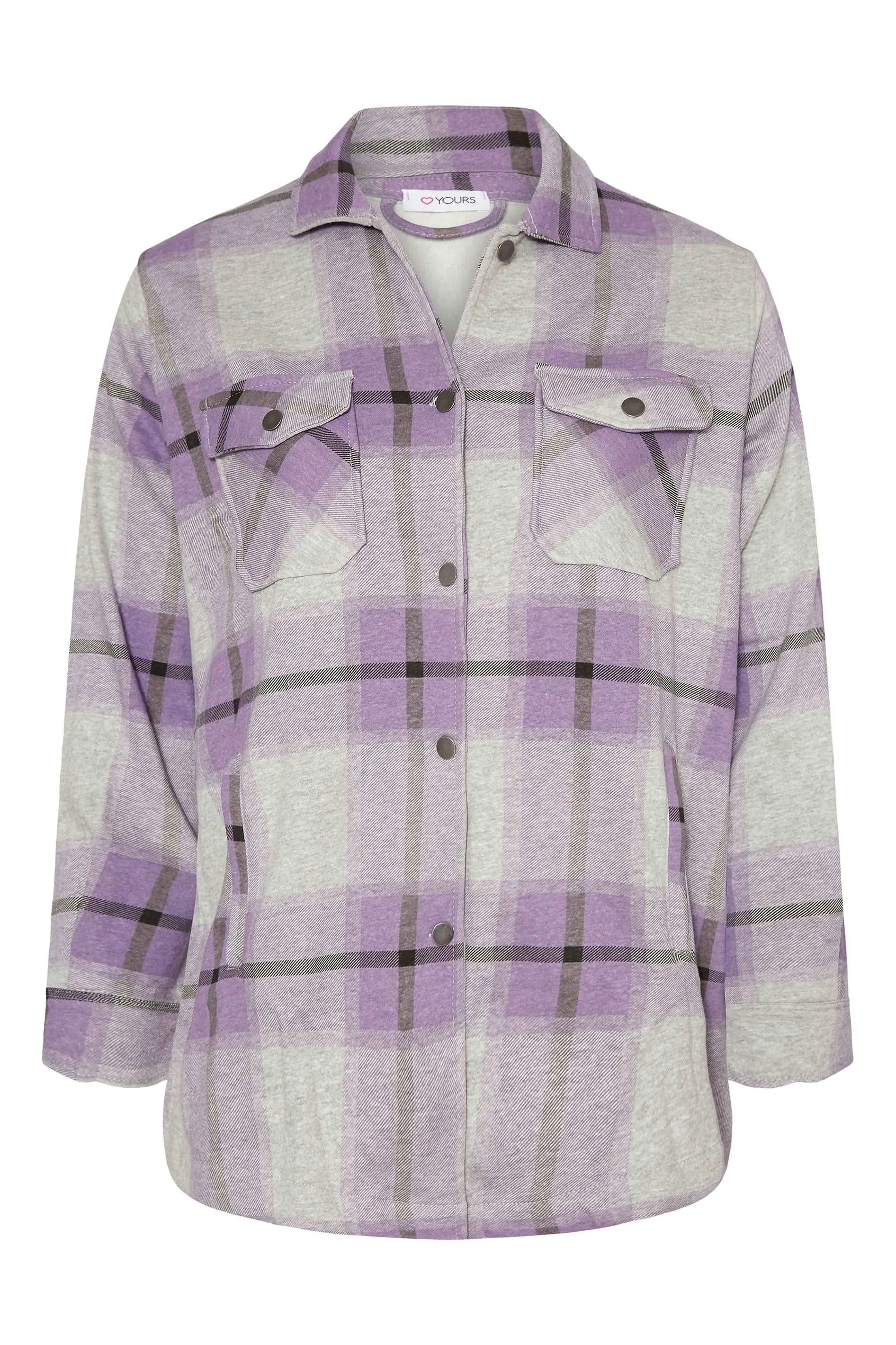 Grey Lilac Oversized check shacket For Her-2015