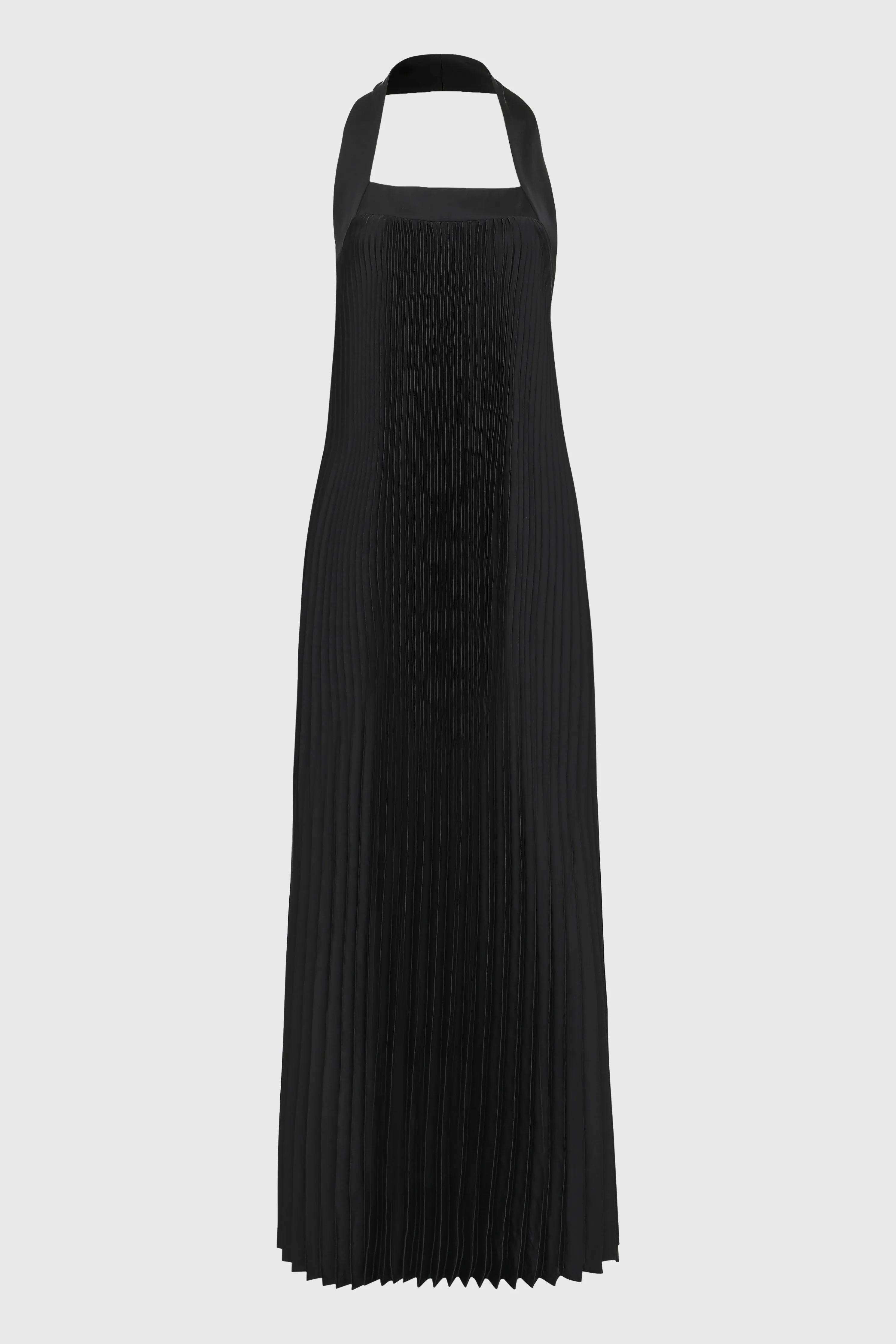 HALTER ACCENT PLEATED DRESS