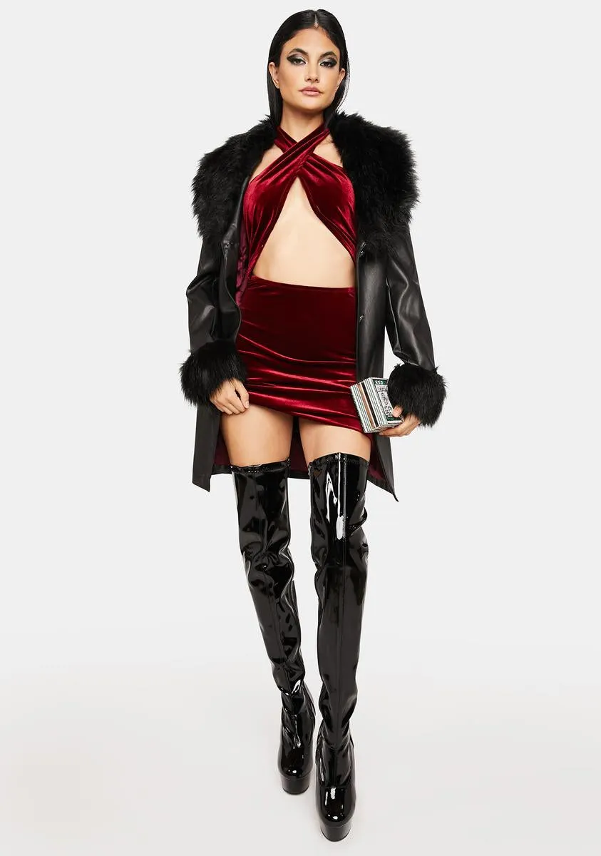 Hand It Over Velvet Dress