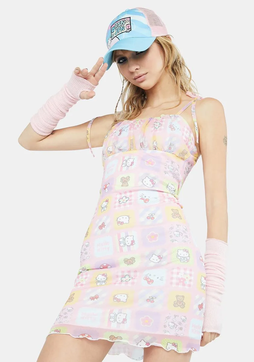 Hello Kitty Patchwork Bodycon Dress