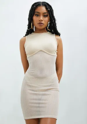 Ivory Gentle Bliss Mesh Bodycon Dress