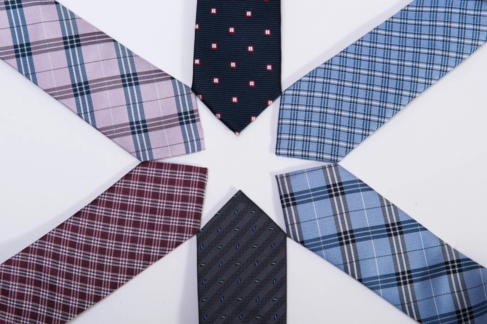 Kent Abstract Skinny Silk Tie, Navy / Silver / Red