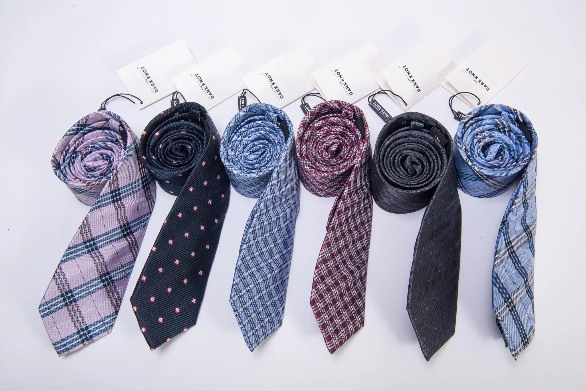 Kent Abstract Skinny Silk Tie, Navy / Silver / Red