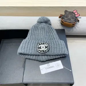 KNIT BEANIE HAT IN SHARK GRAY WOOL 430243