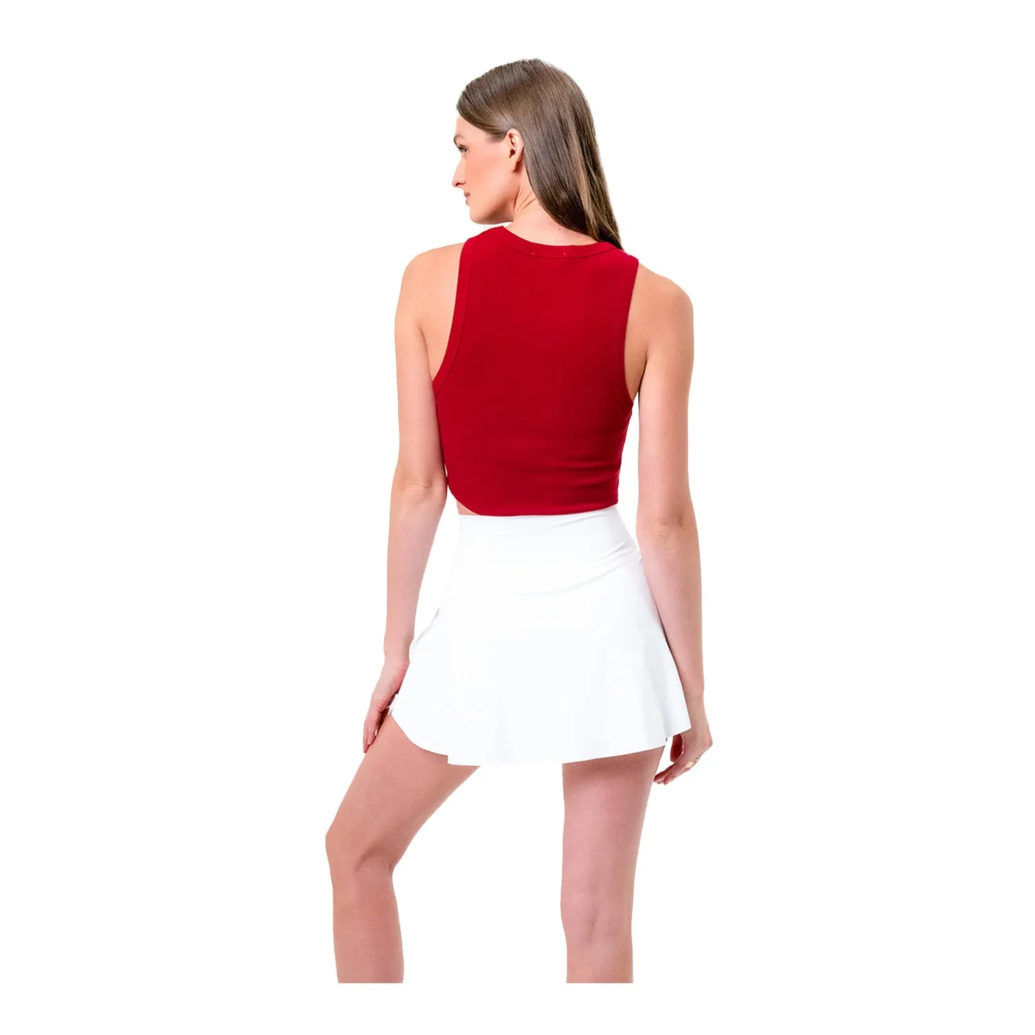 Ladies Indiana Hoosiers Ribbed Tailgate Crimson Tank