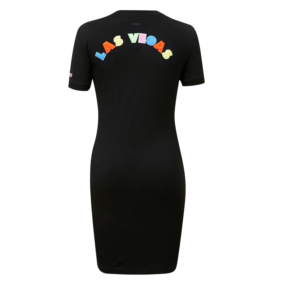 LAS VEGAS RAIDERS WASHED NEON BODYCON DRESS (BLACK)