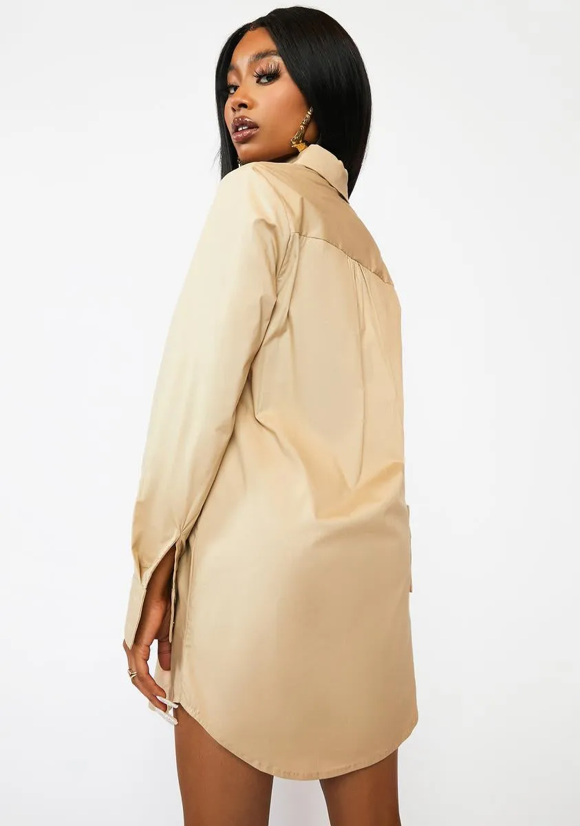 Latte Balanced Vanity Shirt Dress