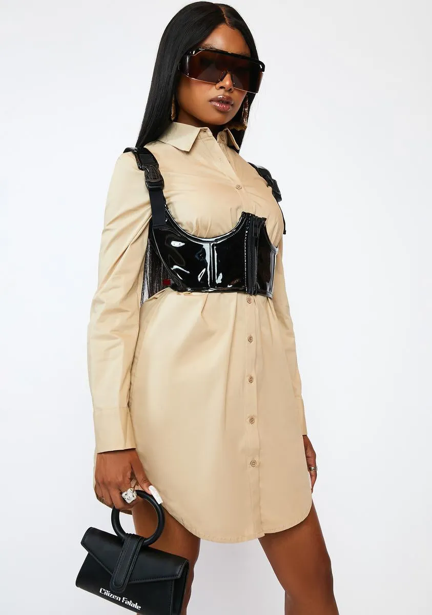 Latte Balanced Vanity Shirt Dress