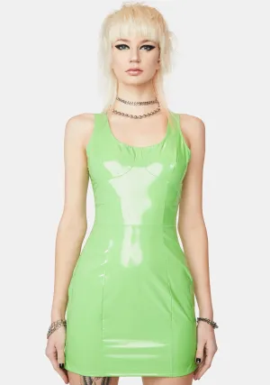 Lime Out Tonight Vinyl Dress