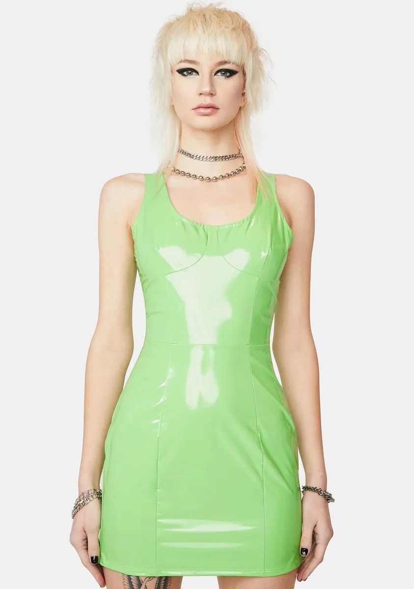 Lime Out Tonight Vinyl Dress