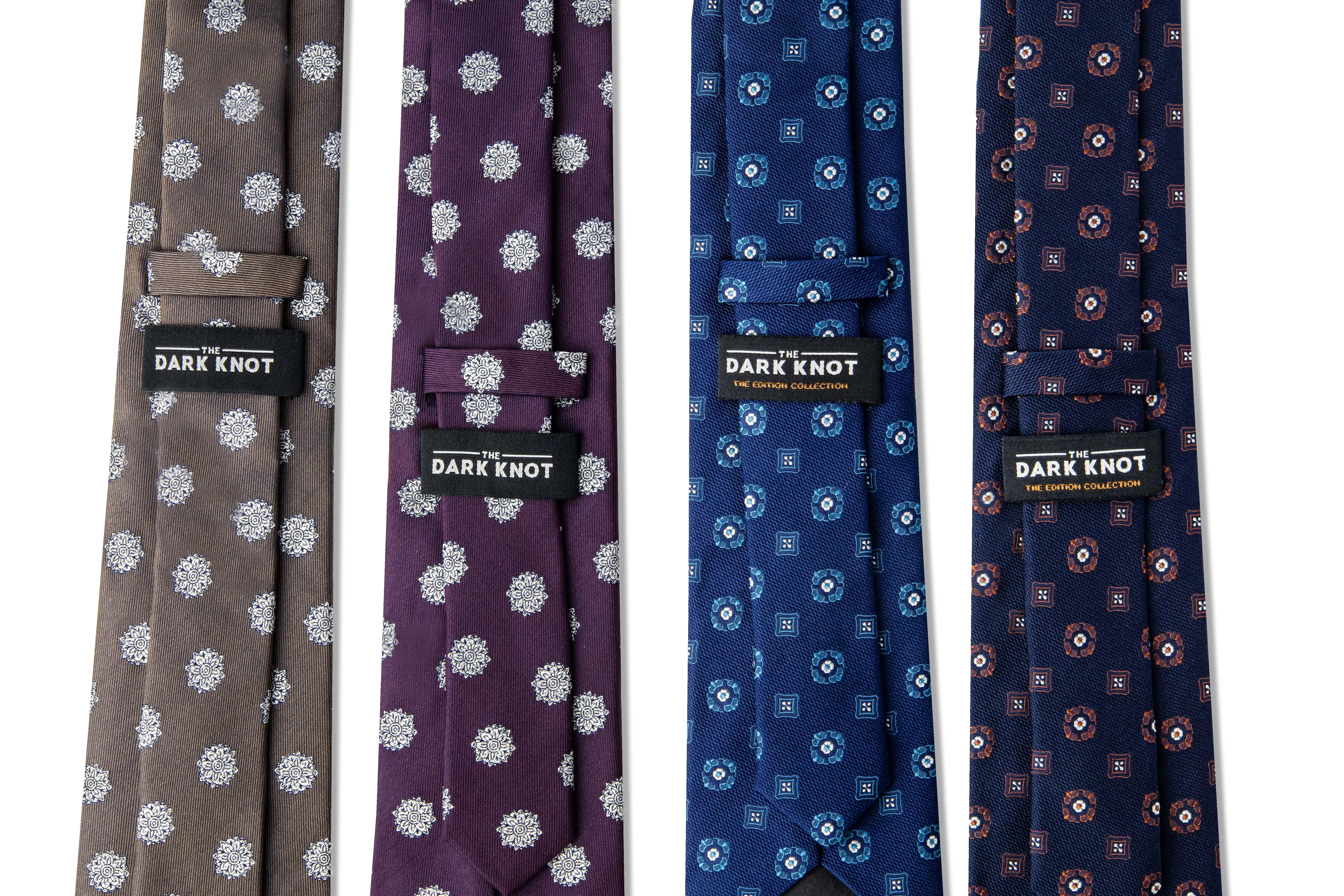 Little Falls Medallion Foulard Silk Tie, Purple / Silver