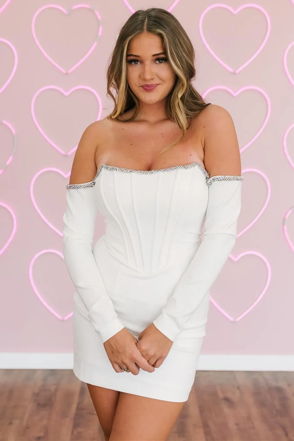Louella | Aqua Beaded Off-the-Shoulder Bodycon Short Homecoming Dress