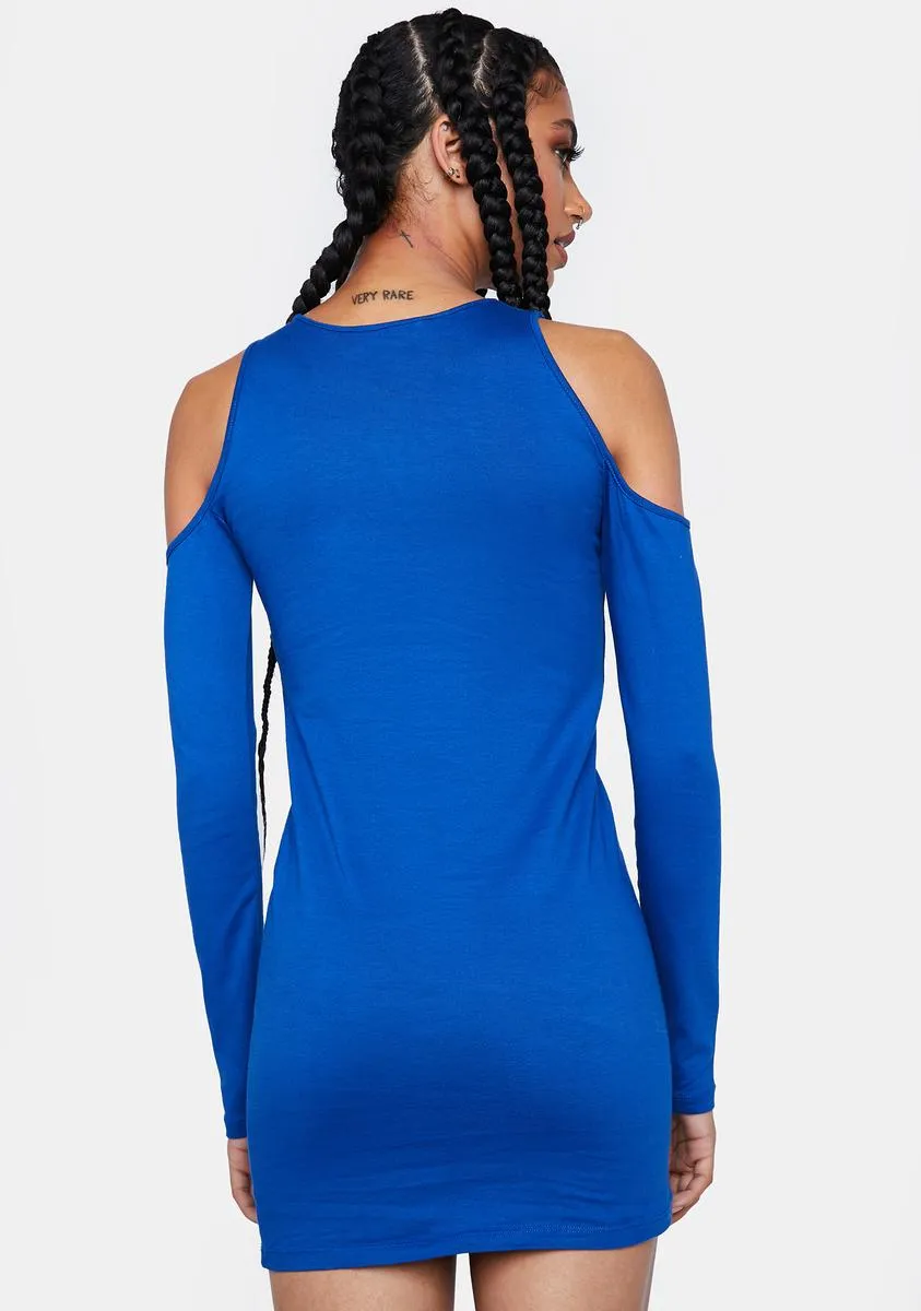 Lycra Cobalt Dayani Mini Dress