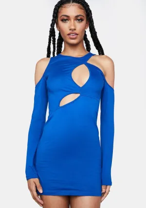 Lycra Cobalt Dayani Mini Dress