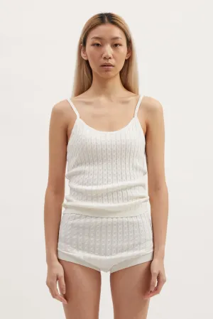 MAE CABLE KNIT TANK - IVORY