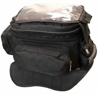 MAGNETIC MOTORCYCLE TANK BAG WITH MAP WINDOW ON TOP HEAVY DUTY MAGNETS NEW
