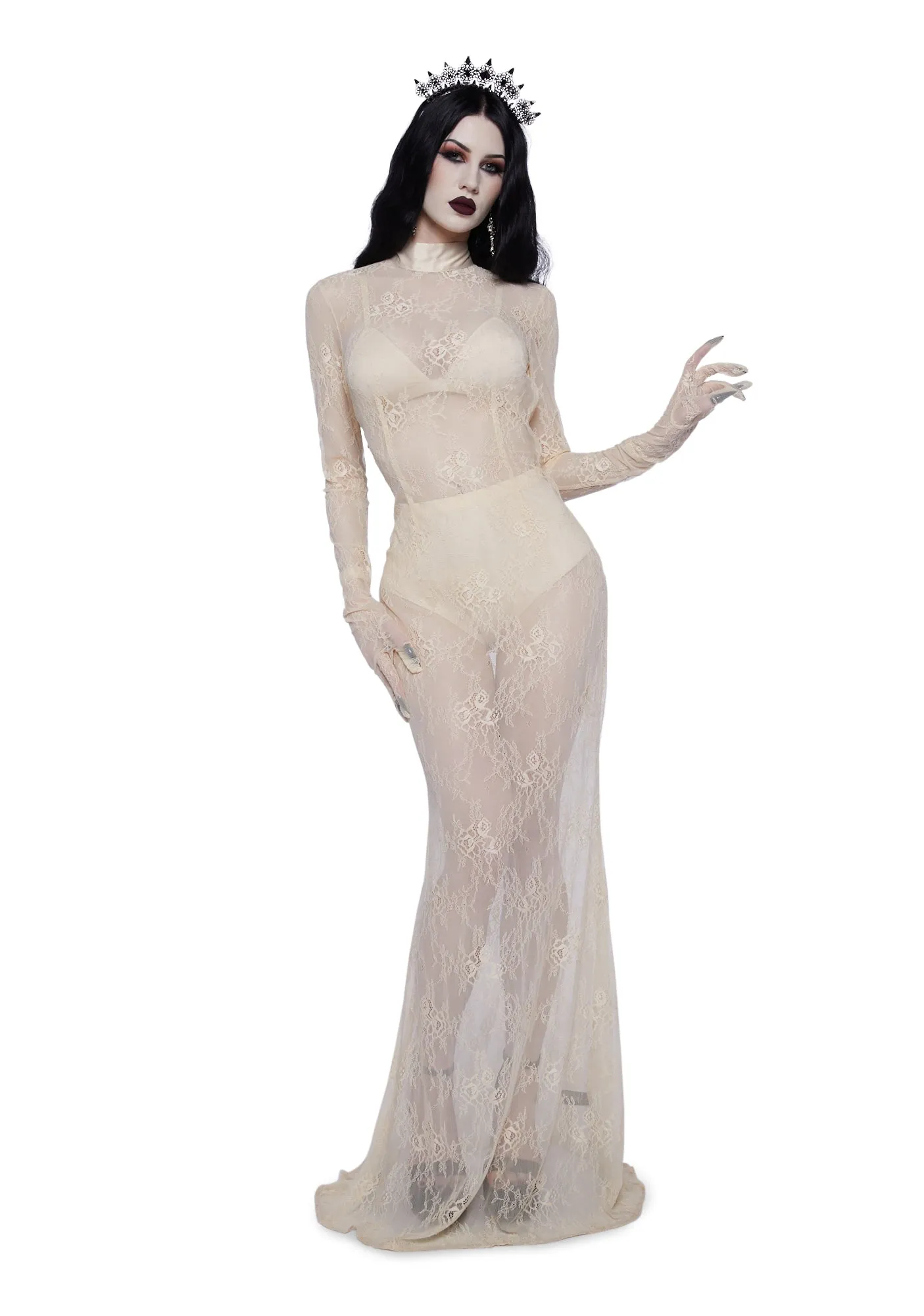 Majesty Masque Maxi Dress Set - Off White